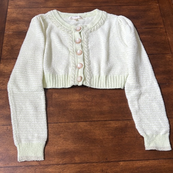 Loveshackfancy TWAIN CROP CARDIGAN and HEIRESS MINI SKIRT set - Picture 5 of 8